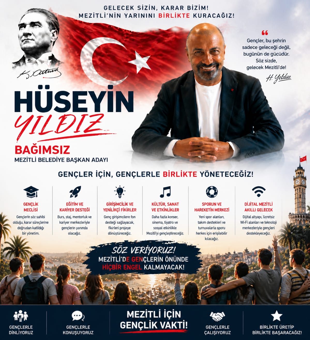 Mezitli Bağımsız Belediye Başkan Adayı Hüseyin Yıldız Vizyonu